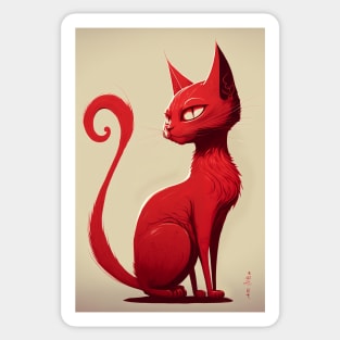 Cat Red Suited Sticker